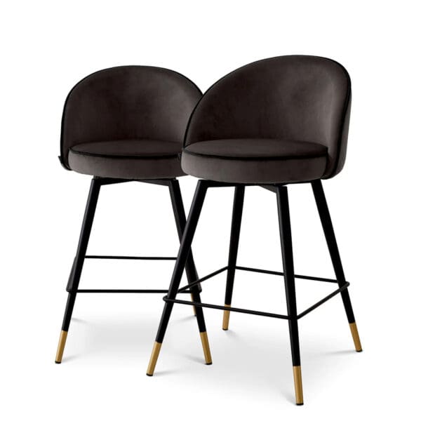 Counter Stool Cooper velvet set of 2