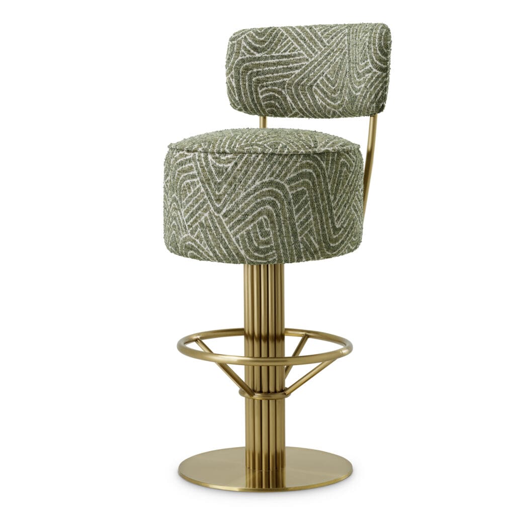 120168 Bar Stool Carleton with back green
