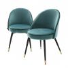 Eichholtz Cooper Dining Chair set of 2 - Roche Turquoise Velvet - Cooper Dining Chair set of 2 - Roche Turquoise Velvet
