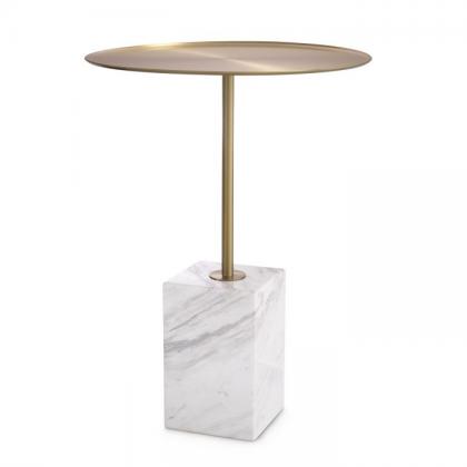 EICHHOLTZ SIDE TABLE COLE WHITE MARBLE
