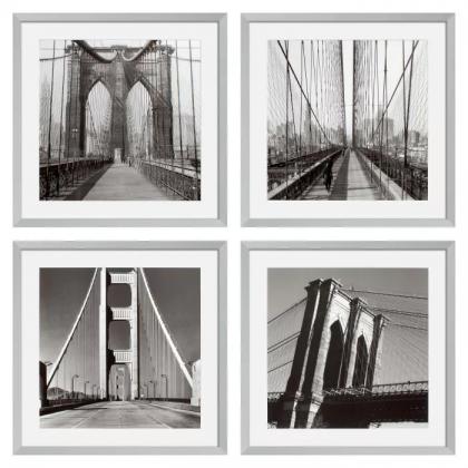 EICHHOLTZ PRINTS NEW YORK BRIDGES SET OF 4